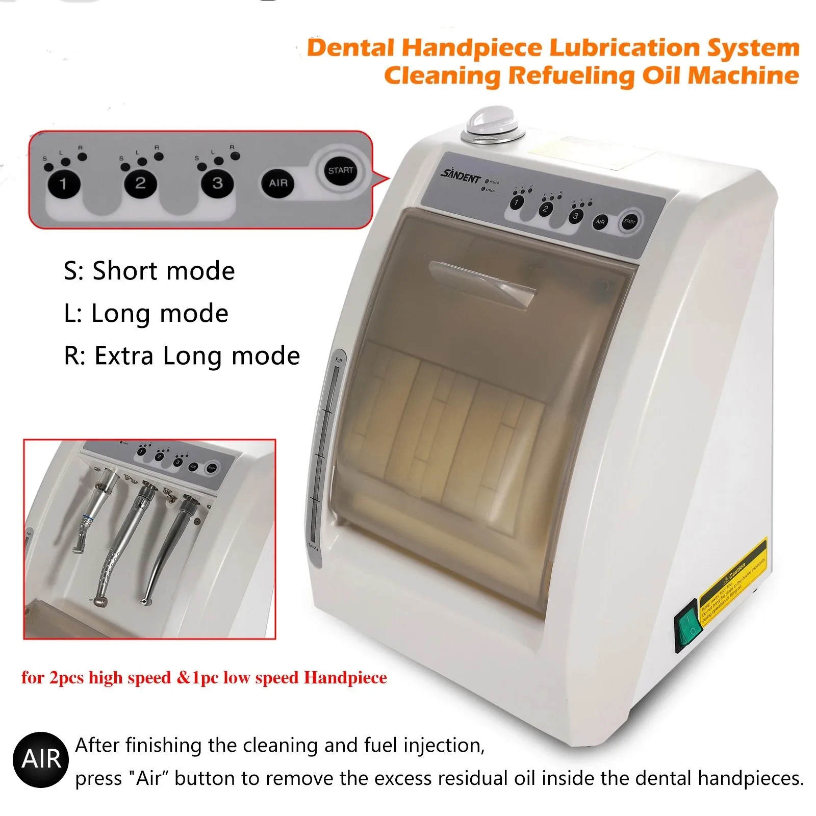 

Dental Automatic Handpiece Maintenance Lubrication System Oiling Cleaner Machine