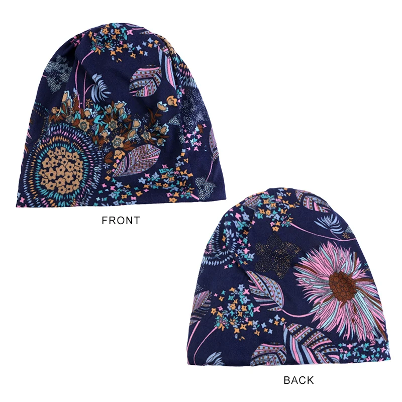 2PCS/LOT Wool Spinning Printed Multifunction Beanie Unisex Twist Hat Fashion Women Man Simple Popular Wrap Head Hair Care Cap