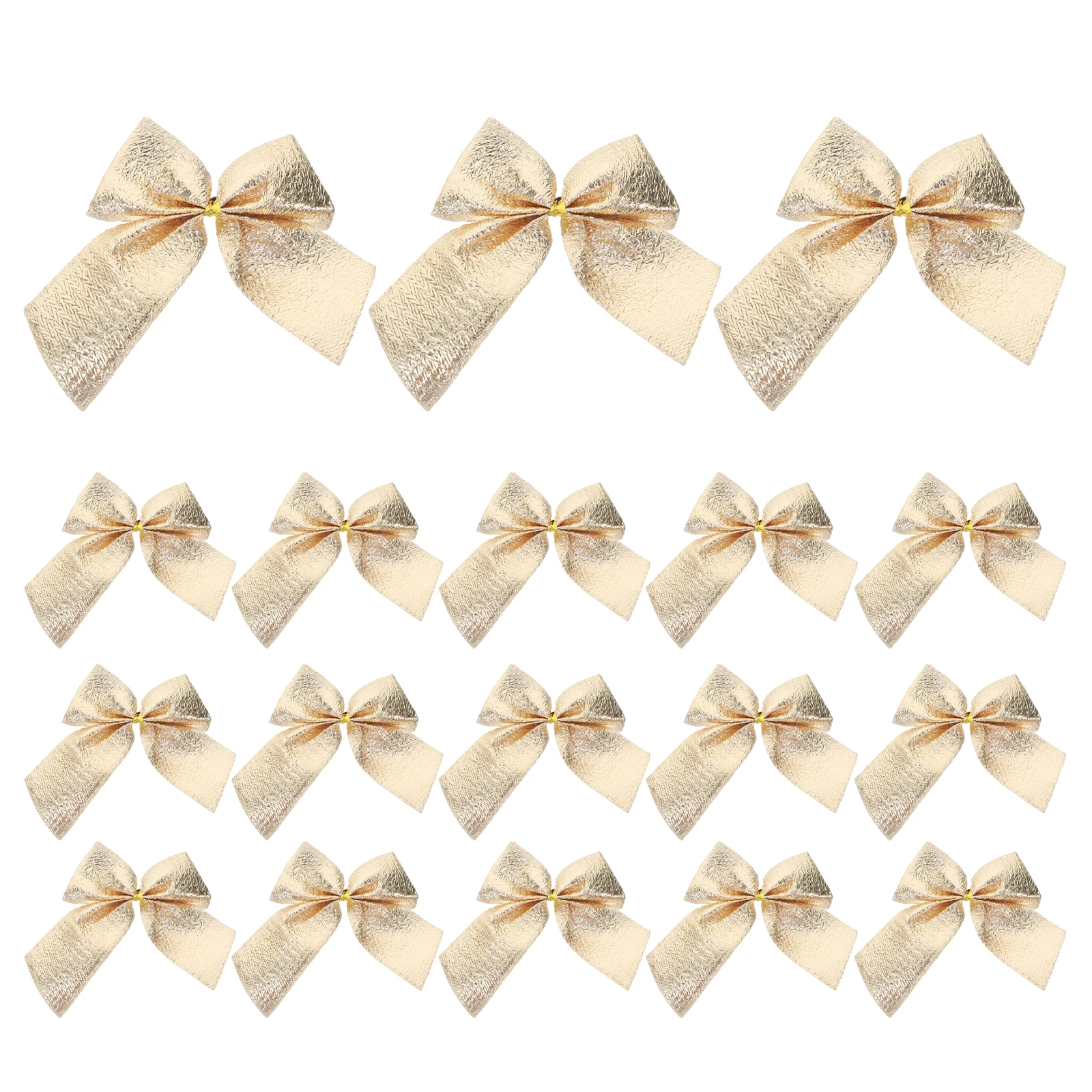 

24pcs Christmas Ribbon Decorative Glitter Bows Tree Decoration Festival Party Diy Craft Accessories Hair Ornaments Silver 5.5Cm