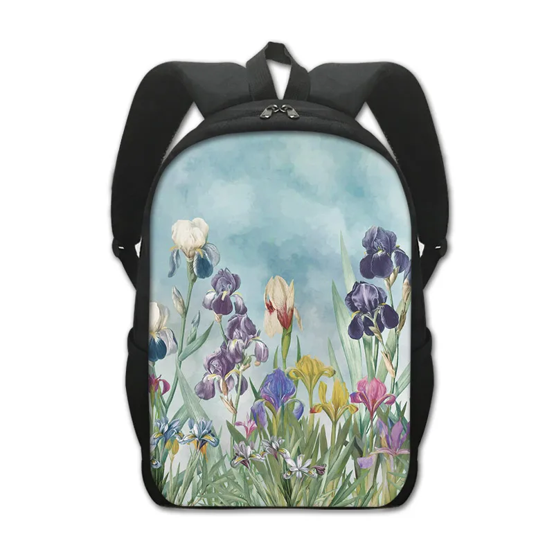 Edelweiss-mochila con estampado de flores para adolescentes, niños y niñas, mochilas escolares de mariposa bonita, mochila de día para niños