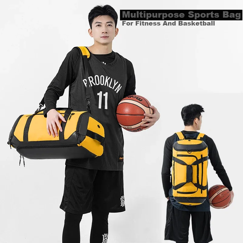 

Спортивная сумка большой вместимости для мужчин и женщин, баскетбольный рюкзак с отделением для обуви для сухого и влажного отделения, идеальный тренажерный зал для плавания