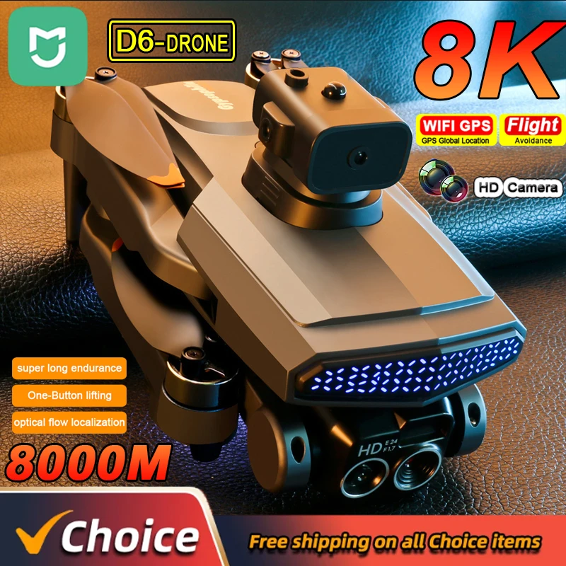 Mijia D6 Drone 4K Professionele 8K 5G Hd Camear Rc Quadcopter Helikopter Wifi Fpv Afstandsbediening Vliegtuig Kerst Cadeau Rc Speelgoed