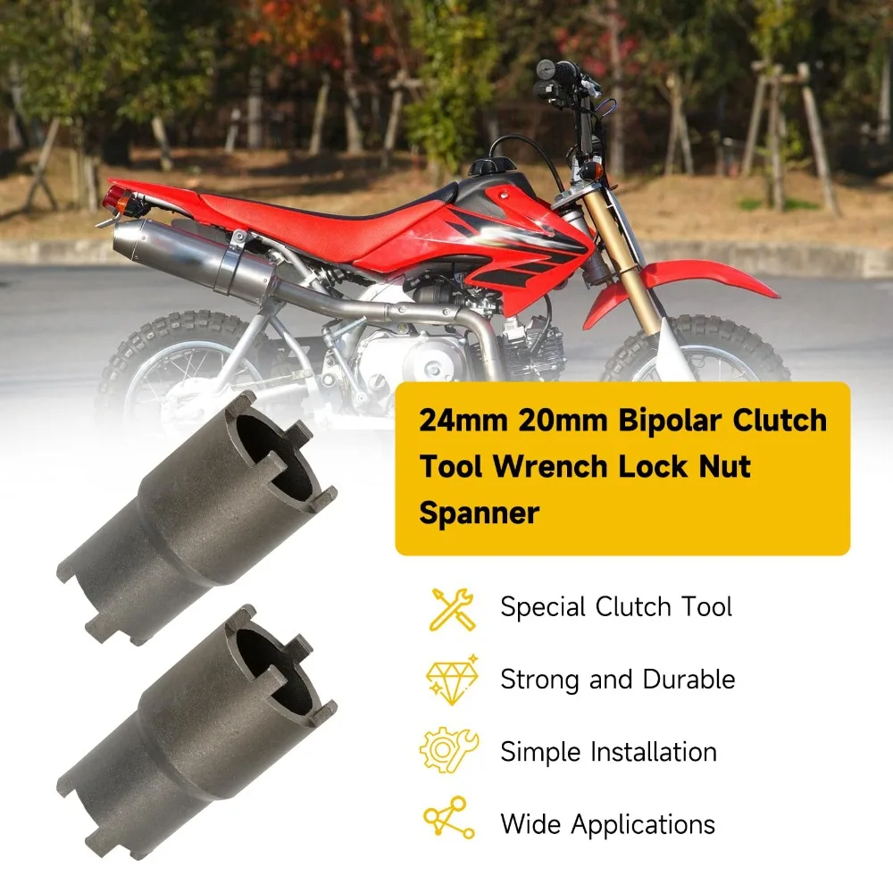 أسود دراجة نارية الجوز أداة إزالة الصواميل 20 مللي متر/24 مللي متر دائم مخلب قفل وجع المحمولة برأسين الجوز كم لمعظم الدراجات النارية #3