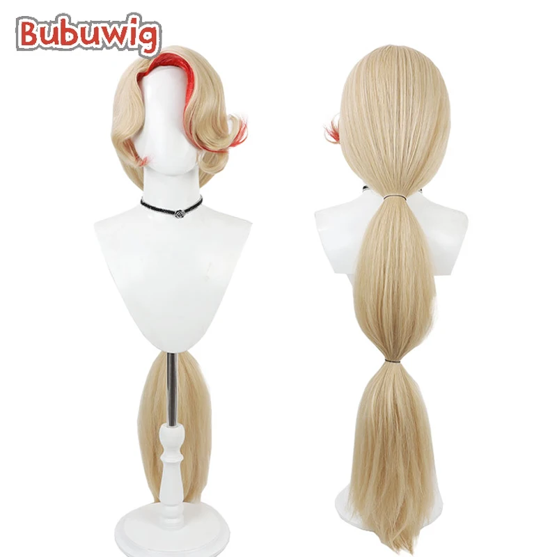 

Bubuwig Synthetic Hair Charlie Momningstar Cosplay Wigs Charlie Momningstar 100cm Long Blonde Mixed Red Cos Wig Heat Resistant