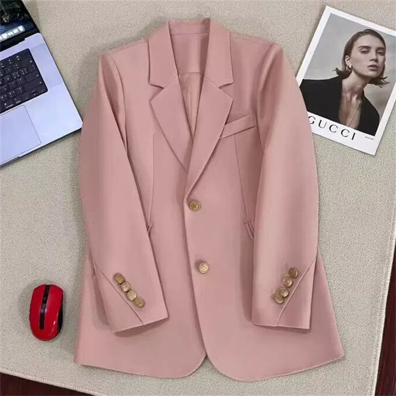 Women Suit Coat Elegant Sports Casual Blazer Korean Spring Autumn Jacket Single Breasted Long Sleeves Blazers Women\'s Clothing