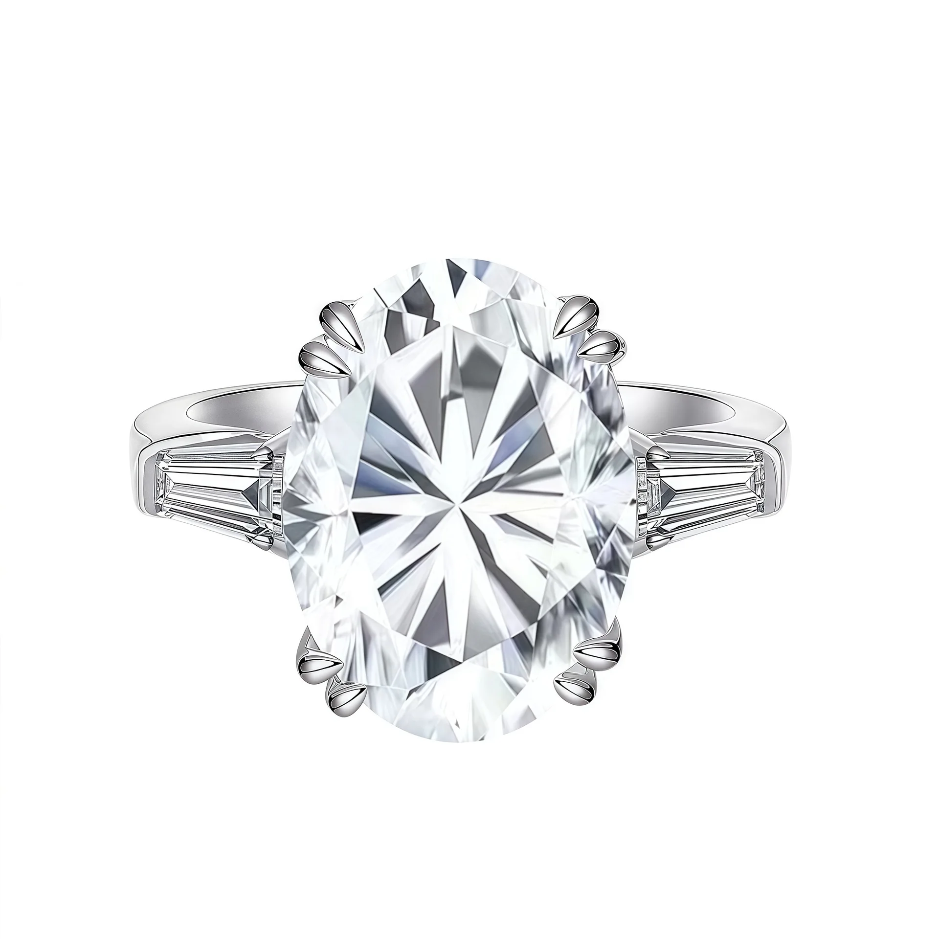 

Кольцо Butterflykiss 8,0 карата с бриллиантом овальной огранки и муассанитом для женщин, свадебный пасьянс, свадебное кольцо с покрытием 18 карат, серебро 925 пробы