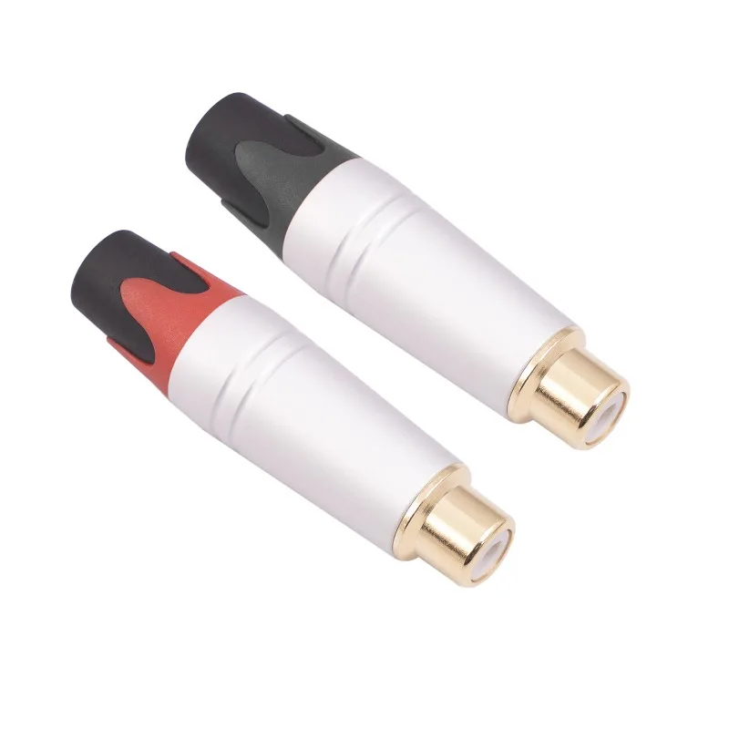 

Aluminum Alloy Shell Gold-plated Head RCA Female Lotus Female Head DIY Audio Welding Plug Red Tail Black Tail