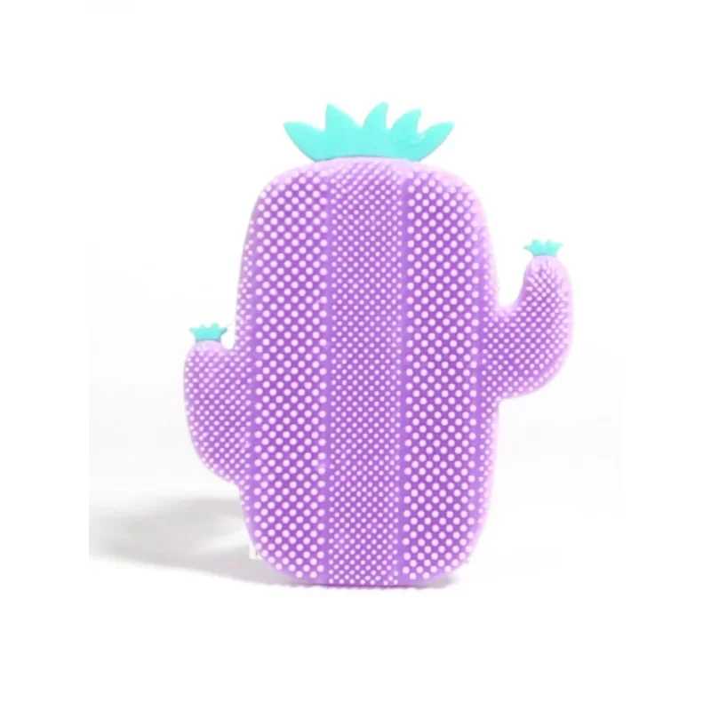 1pcs Cute Cactus Silicone Massage Bath Brush Face & Body Scrub Tools Dry Brushing Body Brush Soap Net Bath Scrubber