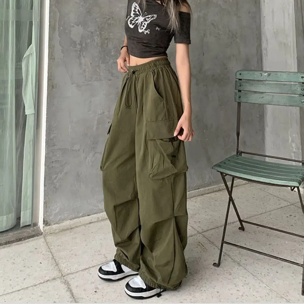 Pantaloni Cargo estivi nuovo cilindro dritto sensazione di cedimento pantaloni Casual tendenza pantaloni dimagranti a vita alta femminili