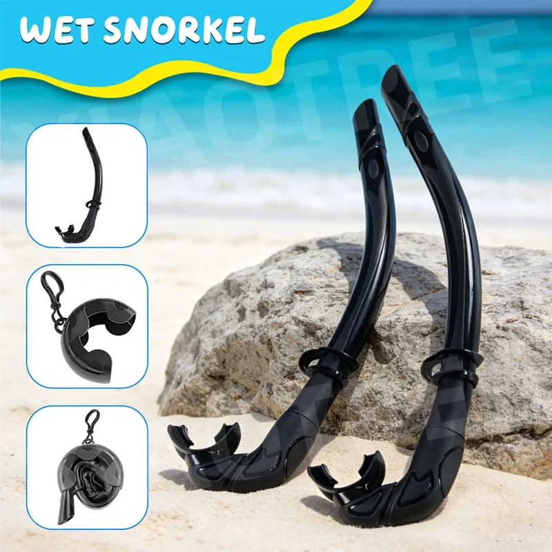 

XIAOTREE all-dry foldable snorkel, easy breathing, comfortable feel, swimming and underwater gear, suitable for adults