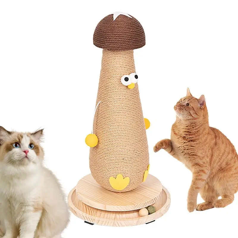 

Mushroom Cat Scratching Board Wear-resistant Non-Debris Vertical Sisal Rope Claw Sharpening Tease Cat Toys