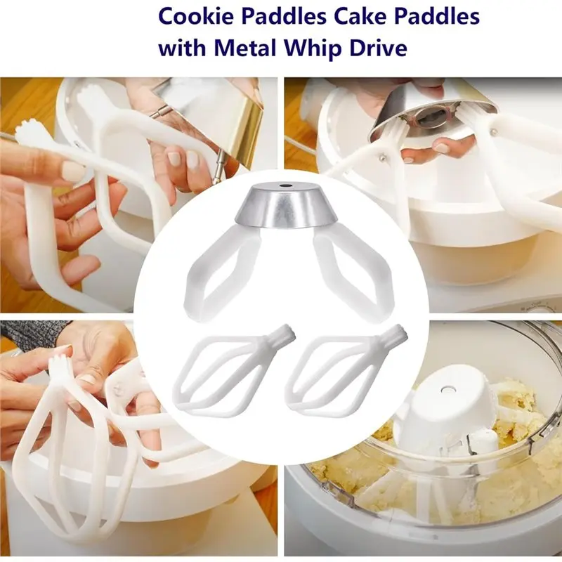 ABBZ-For Universal Mixer Compatible Cookie Paddles With Metal Whip Drive For Artiste Mixer Cake Paddles