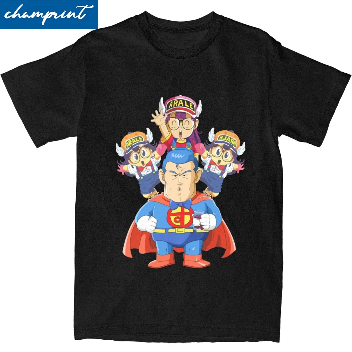 Dr. Slump And Arale T-Shirt Men Women Humorous Pure Cotton Tee Shirt Round Collar Short Sleeve T Shirts Original Clothes