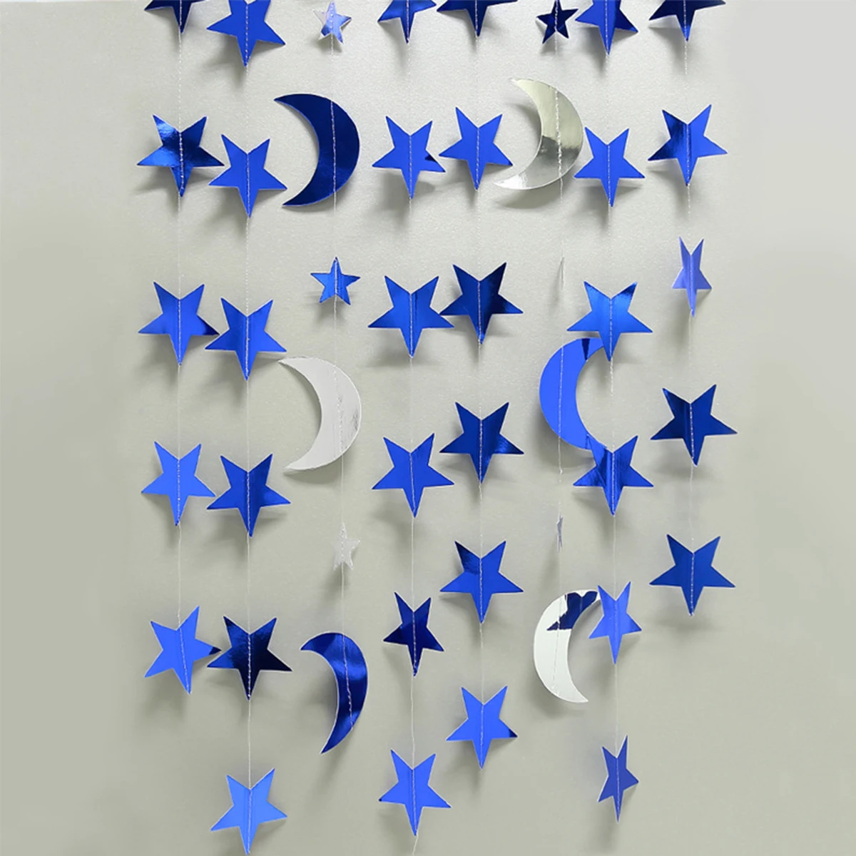 4M EID Mubarak Glitter Star Moon Garland Banner Backdrop Streamers Ramadan Kareem Hanging Streamer Decoration Supplies