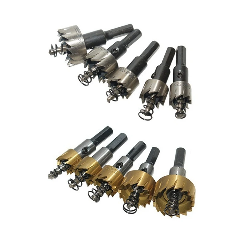 ABPP-5Pcs عالية السرعة الصلب ثقب فتاحة الحفر الكهربائية أداة الحفر مجموعة فتاحة ثقب معدنية خاصة