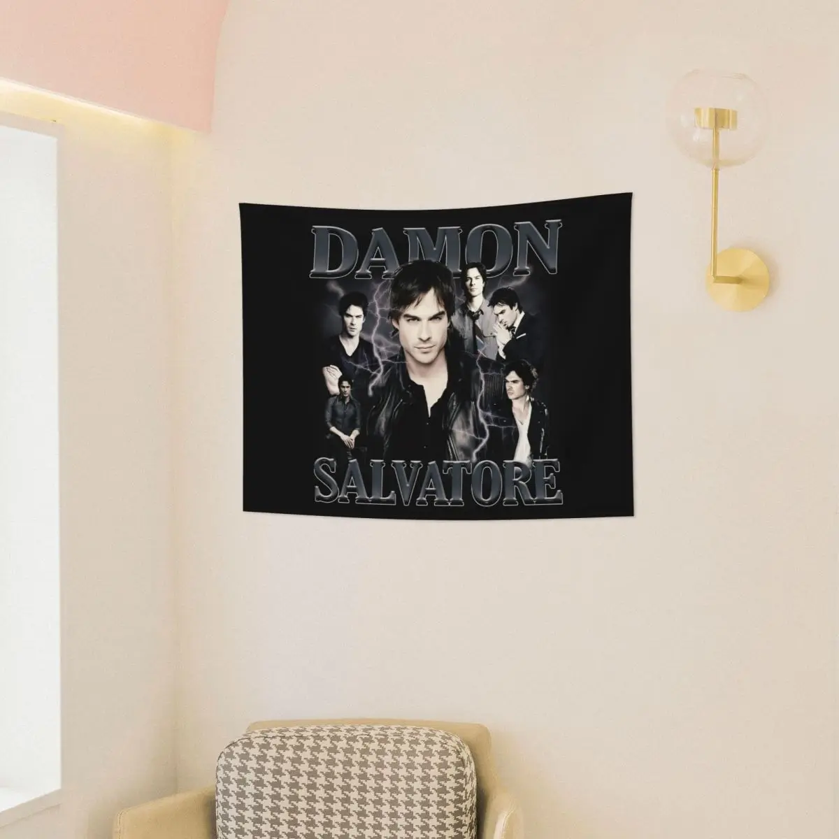 Damon Salvatore Tapestry Hippie Polyester Wall Hanging The Vampire Diaries Ian Somerhalder Tv Series Home Decor Art Tapestries