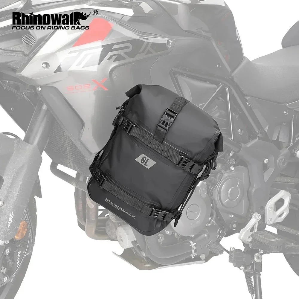 Rhinowalk Motorcycle Bumper Bag 6L Motocross Frame Crash Bars Waterproof Bag Repair Tool Placement Bag Tail Pack Luggage Pack