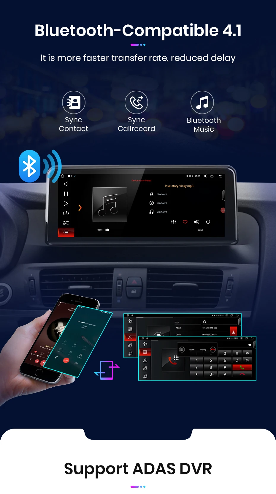 Junsun 8,8'' & 10,25'' Für Apple Wireless CarPlay Android Auto Autoradio Für BMW X3 F25 X4 F26 2011-2017 GPS-Navigation Multimedia-Player Touchscreen – Detail 17