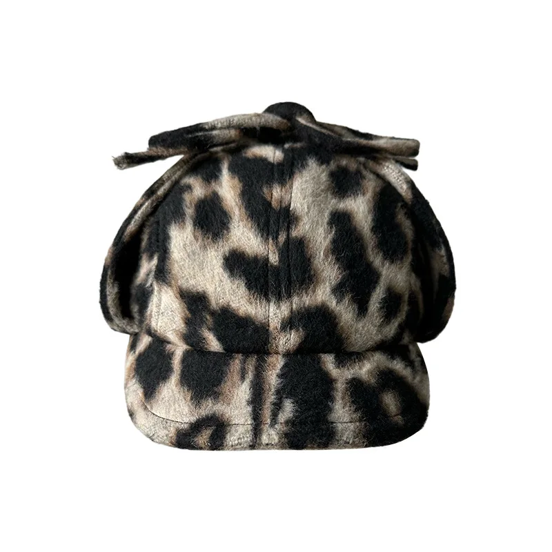 Zebra & Leopard Print Trapper Hat, Stylish Versatile Earflap Thermal Cap, Windproof Warm Hat for Cycling Autumn Winter