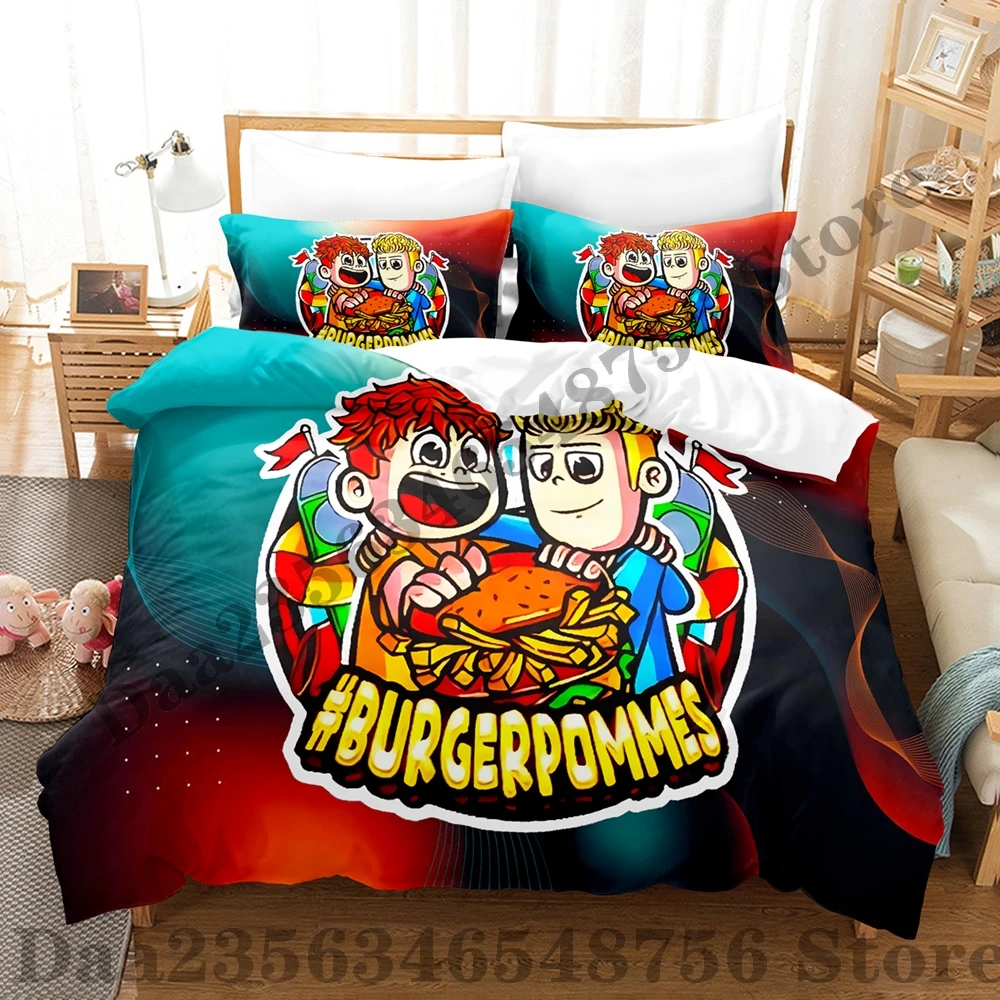 2024 Burgerpommes icrimax Bedding Set Single Twin Full Queen King Size Bed Set Kids Bedroom Duvetcover Sets Anime Bed Sheet Set