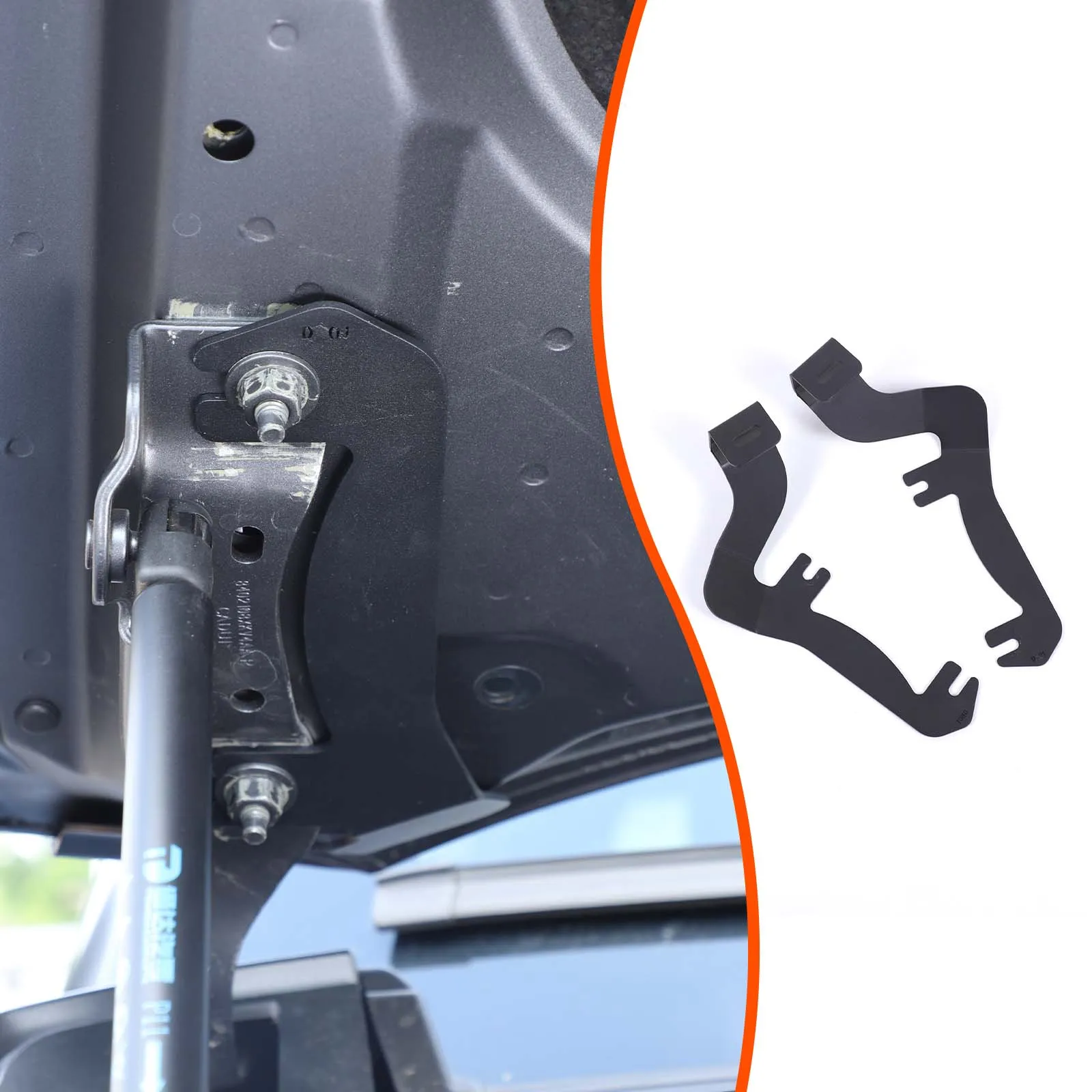 

For Haval H9 2024+ car modification parts car hood spotlight bracket carbon steel black 2-piece set