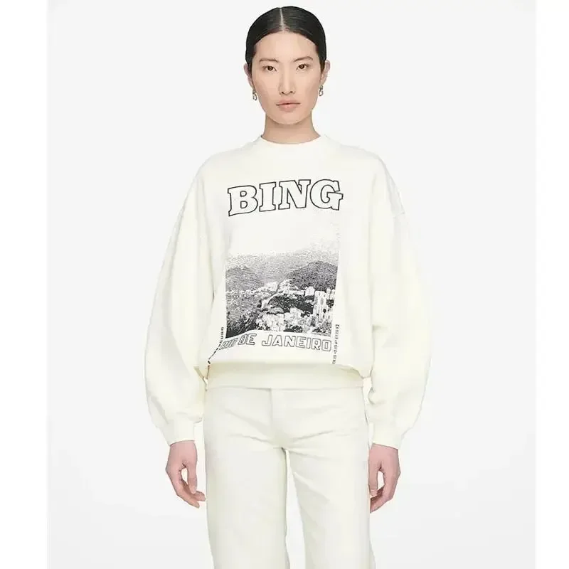 مصمم AB آني بنج معطف بقلنسوة المرأة القطن لينة الصوف هوديس البلوز البلوز بلوزات فضفاضة بلايز هوديي