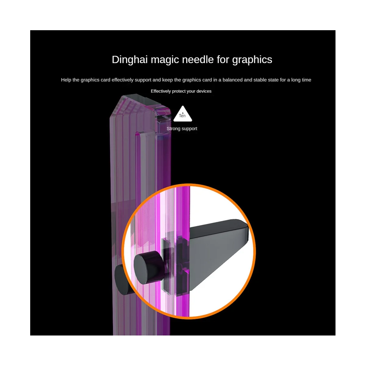 ARGB Graphics Card Bracket, GPU Brace, Decoração do Chassis, Video Card Stand Holder, 5V, 3Pin