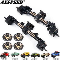 AXSPEED Messing Voor Achter Portaal As met Hex Adapter Gewichten voor 1/24 RC Crawler Axiale SCX24 Deadbolt JLU Gladiator Upgrade