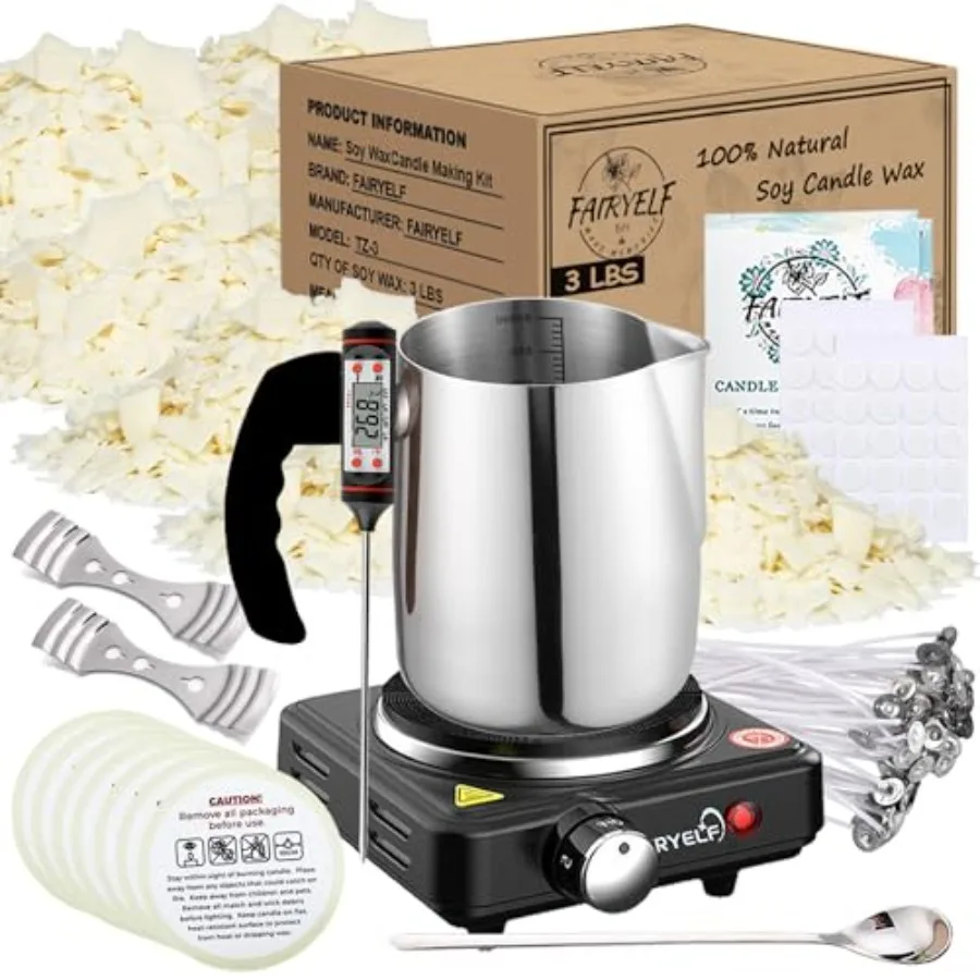 

Soy Wax Candle Making Kit Supplies With Wax Melter Natural Candle Wax for Candle Making - DIY Candles Making Supplies Including