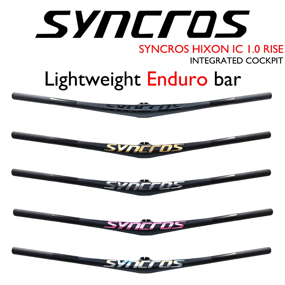 

SYNCROS-Carbon Fiber Bicycle Handlebar with Mount, Lightweight Enduro Bar, Integrated COCKPIT MTB Bike, HIXON IC 1.0 RISE, 20mm