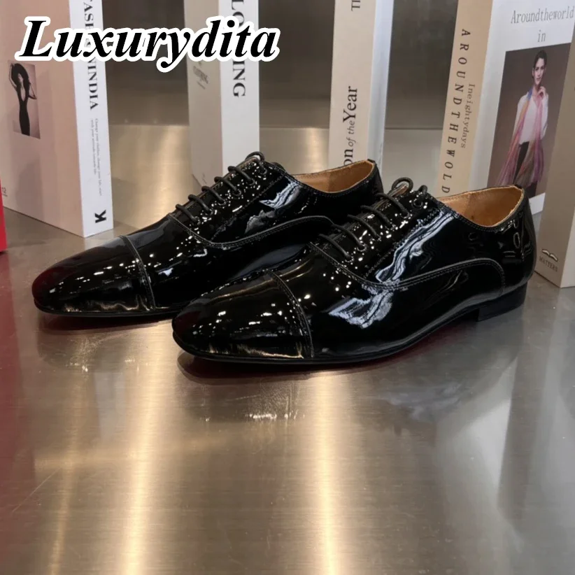 

Top High Quality Mens Trendy Casual Shoes Luxury Mens Real Leather Shoes Size 38-48 Designr Red sole Business dress Shoes H0514