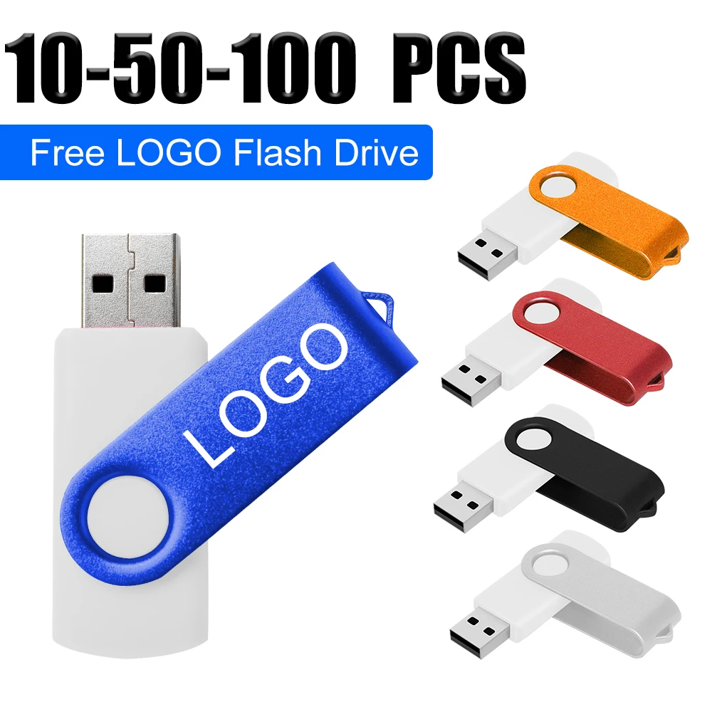 

10/50/100pcs/lot Metal Usb Flash Drive Pendrive 64gb Cle High Speed Memoria Usb Stick 32GB 16GB 4GB Pen Drive Free Custom Logo