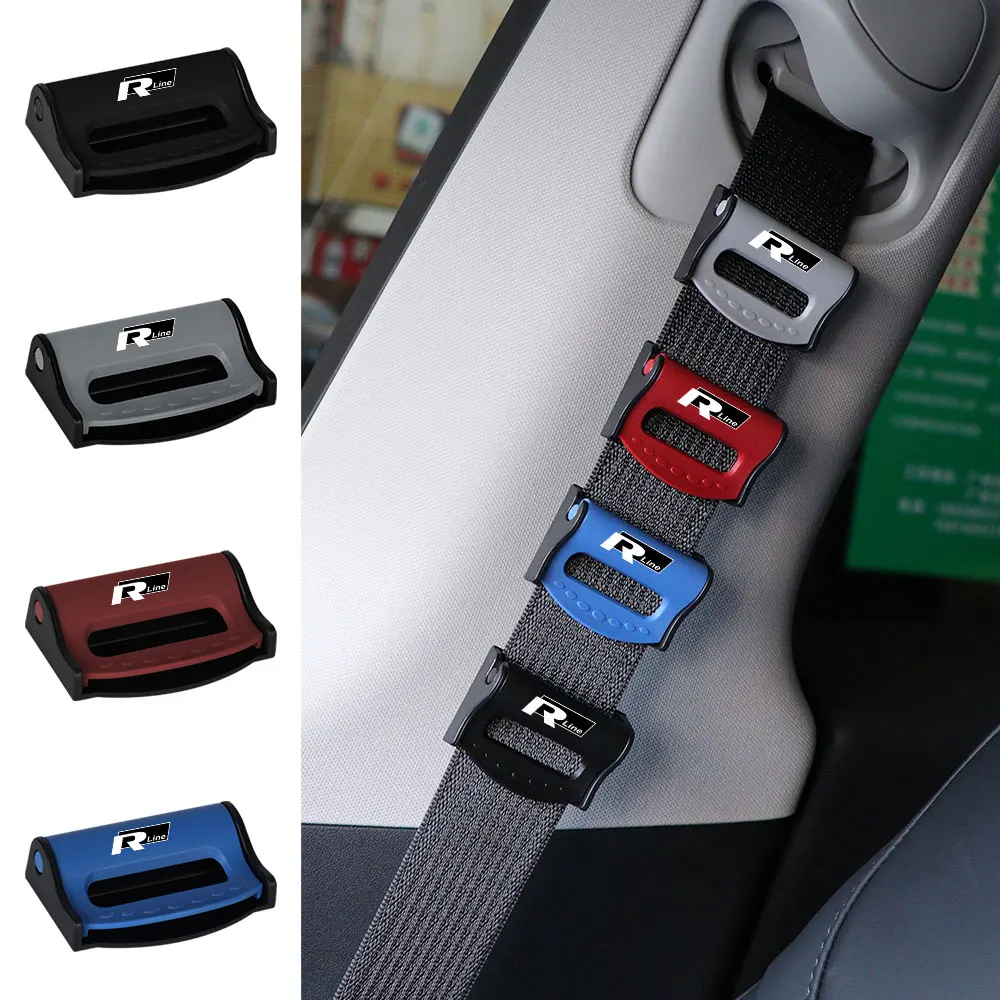 4PCS Safety Seat Belt Adjuster Stopper Clip Buckle For Volkswagen R Racing VW Sagitar Passat Golf Tiguan Touareg CC GR