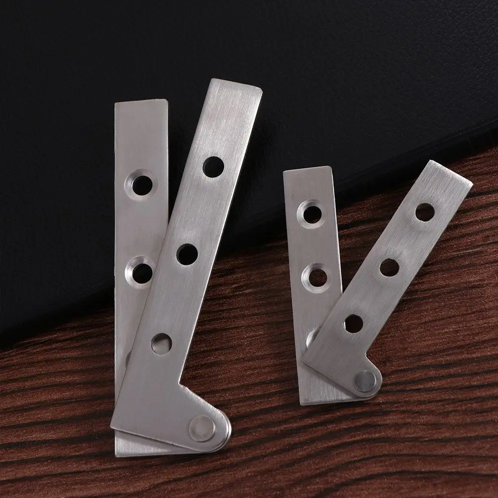2PCS Chicken beak Hidden Hinges Seven-word Inset Invisible Door Pivot Hinge 360 Degree Rotating Stainless Steel