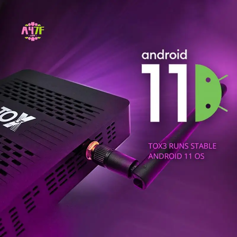 

A47F-TOX3 Smart TV Box Android 11 4GB 32GB Amlogic S905X4 Wifi 1000M BT 4K Media Player Set Top Box Support Audio