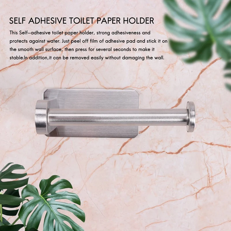 Self Adhesive Toilet Paper Holder SUS 304 Stainless Steel No Drilling Bathroom Kitchen Tissue Paper Roll Towel Holder Rustproof,