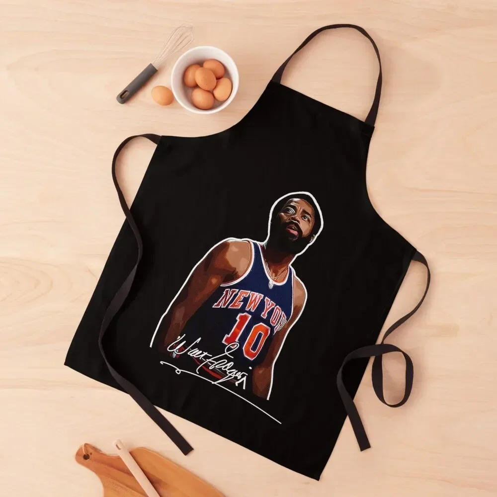 Walt Frazier Clyde New York Basketball Legend Signature Vintage Retro 80s 90s Bootleg Rap Style Apron For Home Accessories Apron