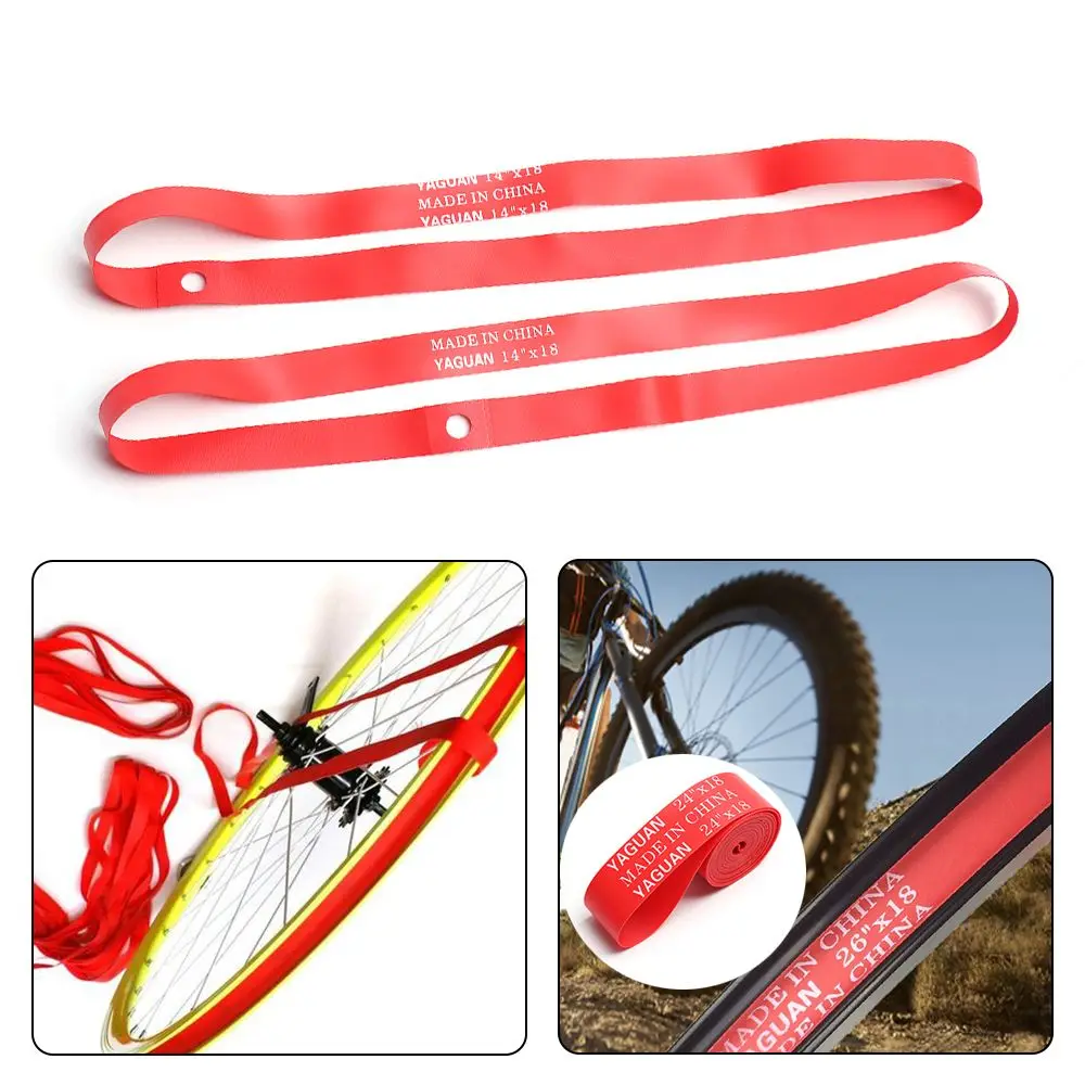 2Pcs Bicycle Tire Liner Anti Puncture Tape Bike Inner Tube Pad Rim Liner Red US