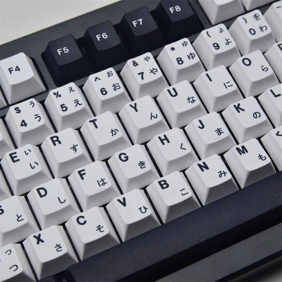 129 Keys GMK Minimal Black White Japanese Keycaps Cherry Profile