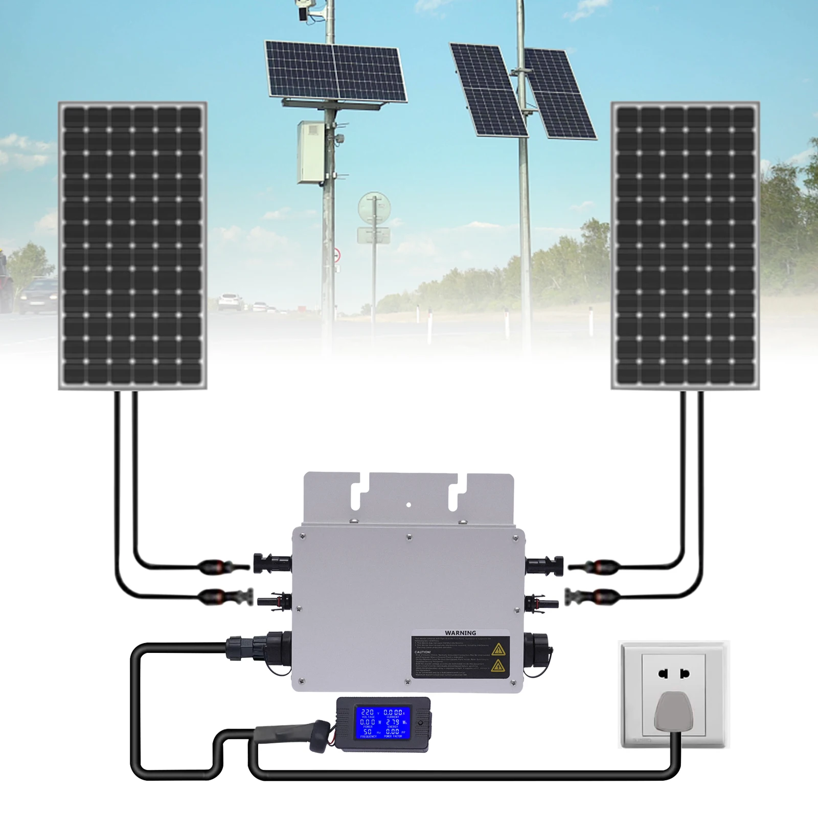 ソーラーグリッドタイマイクロインバーター,防水,ip65,acデータモニタリング付き,液晶画面,110v,30v 36vパネル用風力発電,700w