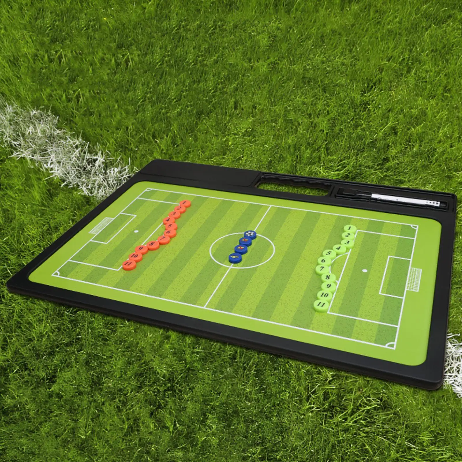 

Магнитная футбольная тренерская доска, двусторонняя стратегическая панель с маркером, инструмент для тренировок по футболу и планирования матчей