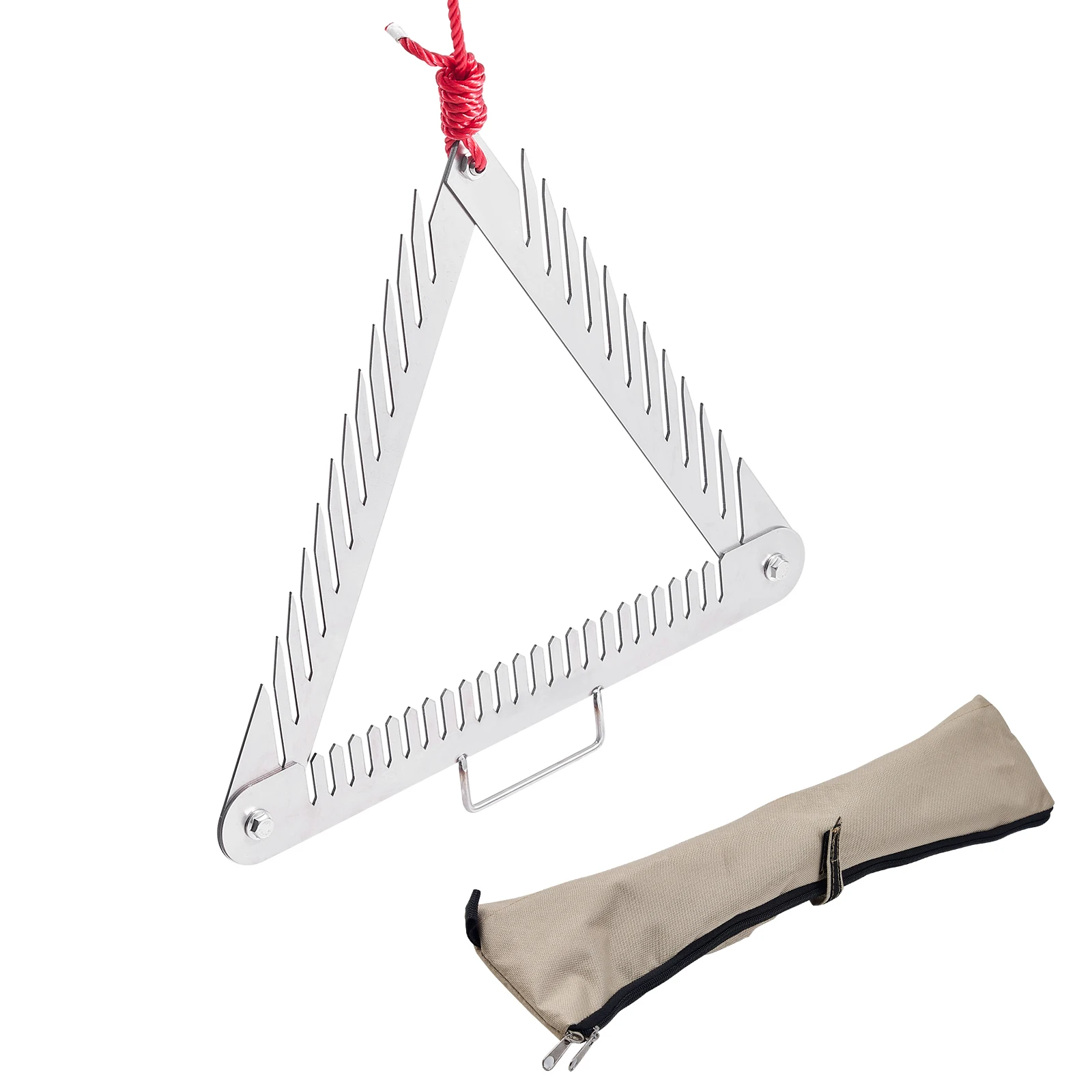 SucceBuy Aquatic Weed Rake 3-Sided Rake w/ Handle Portable Pond Water Grass Razor Cutter w/ 30 ft Rope to Lakes Ponds