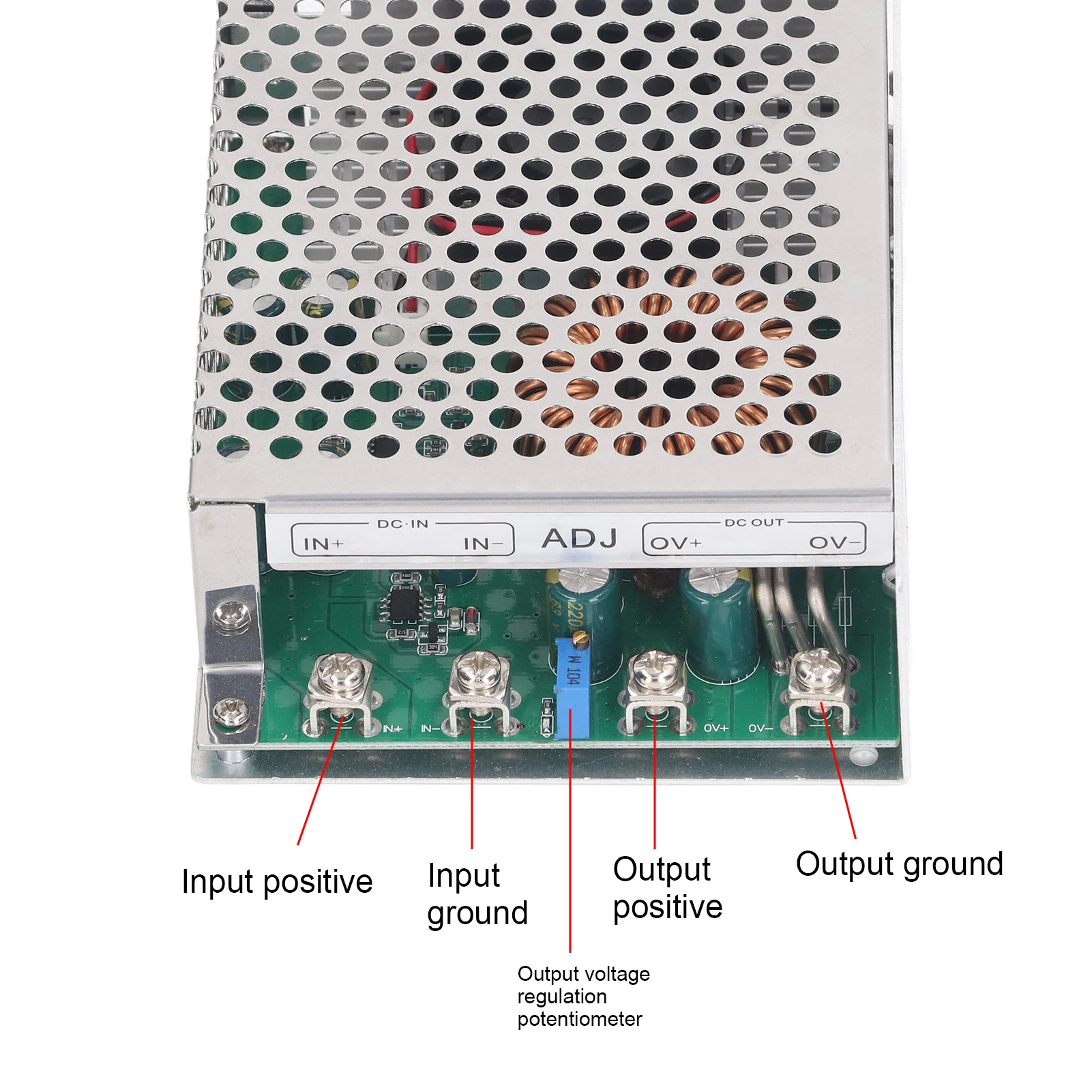 DC to DC Buck Module Converter 50A 1000W DC25-90V Input DC2.5-50V Output Adjustable Buck Converter Module with Cooling Fan