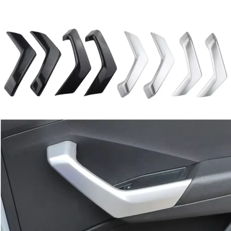 

4Pcs ABS Car Door Armrest Panel Cover Sticker Trim for VW Volkswagen Troc T-roc 2018 - 2023 Accessories