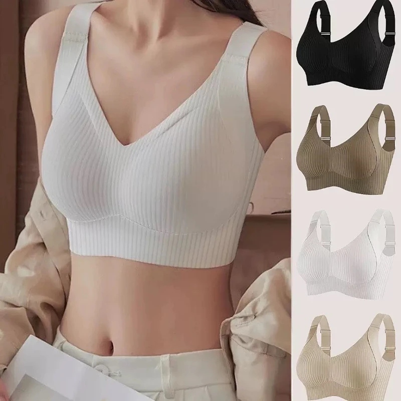 Seamless Women's Push-Up Sports Bra Large Size M-6XL High-Quality Comfortable Underwear for Small Breasts Threaded Sexy Design