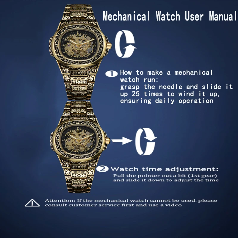 LONGLUX Automatic Mechanical Men's Skeleton Watch
