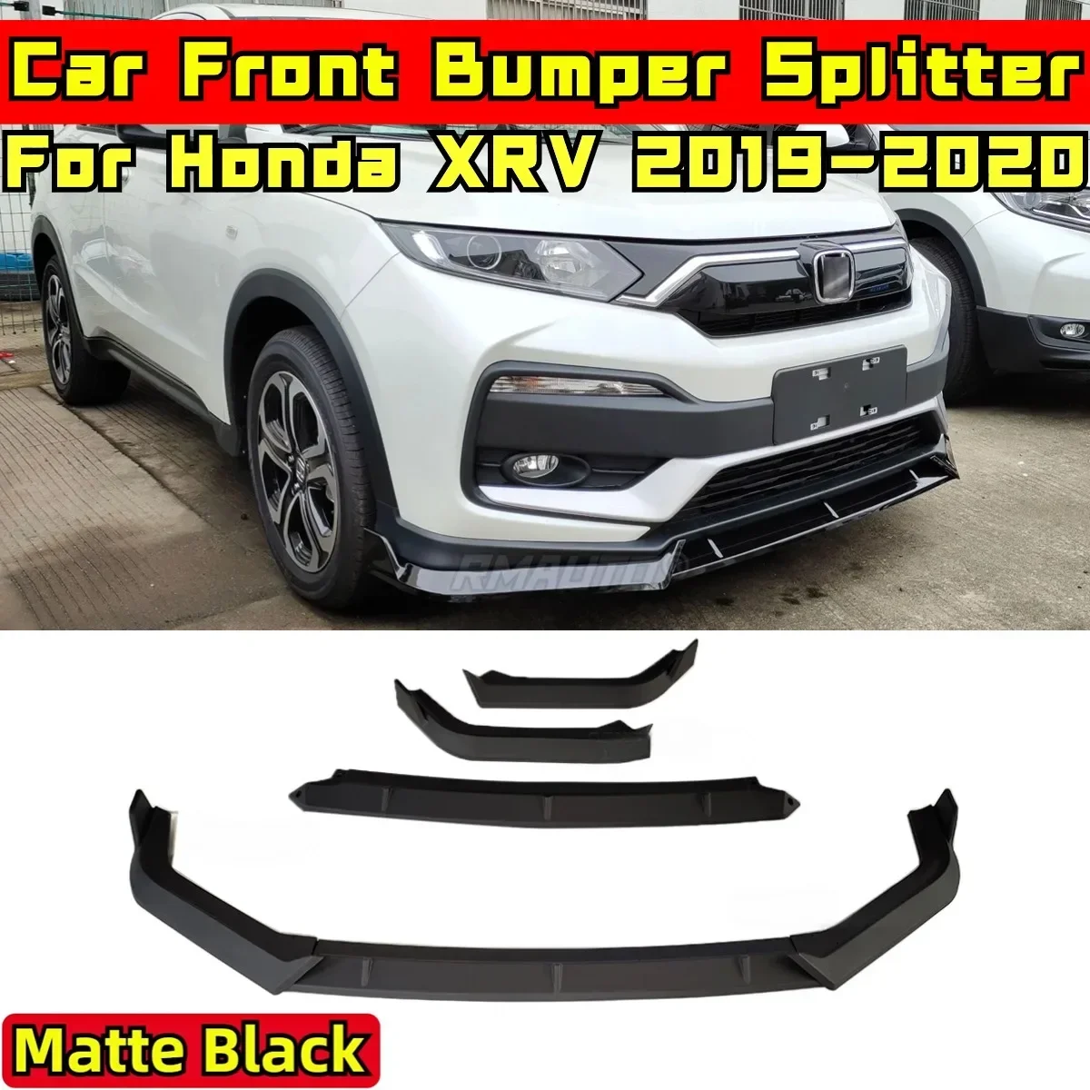 

XRV Front Bumper Front Bumper Splitter Matte Black Sport Style Front Bumper Cover For Honda XRV 2019-2020 Car Accessories