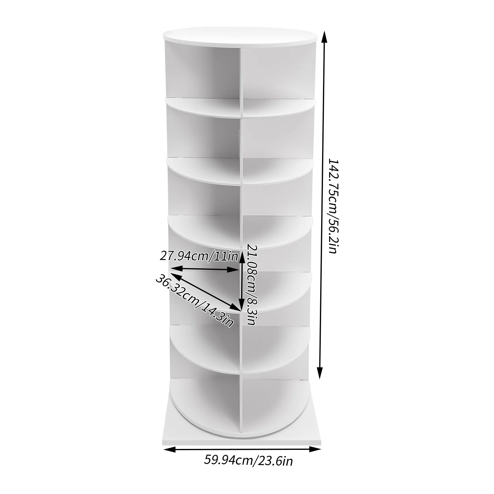 6-Tier Spinning Shoe Organizer – 360° Rotating Rack Holds Up to 24 Pairs + Removable Dust Cover | Space-Saving Entryway Storage