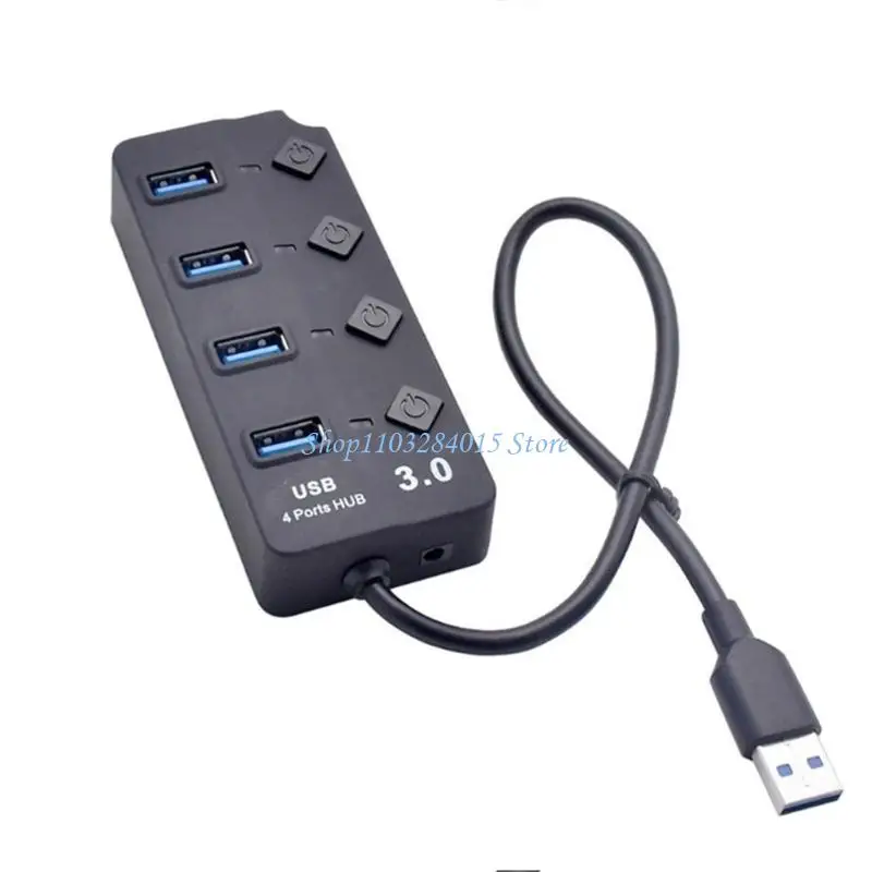 R6FF Multifuncional Hubs expansión USB3.0 Splitter 4 puertos y cable 26 para configuraciones PC