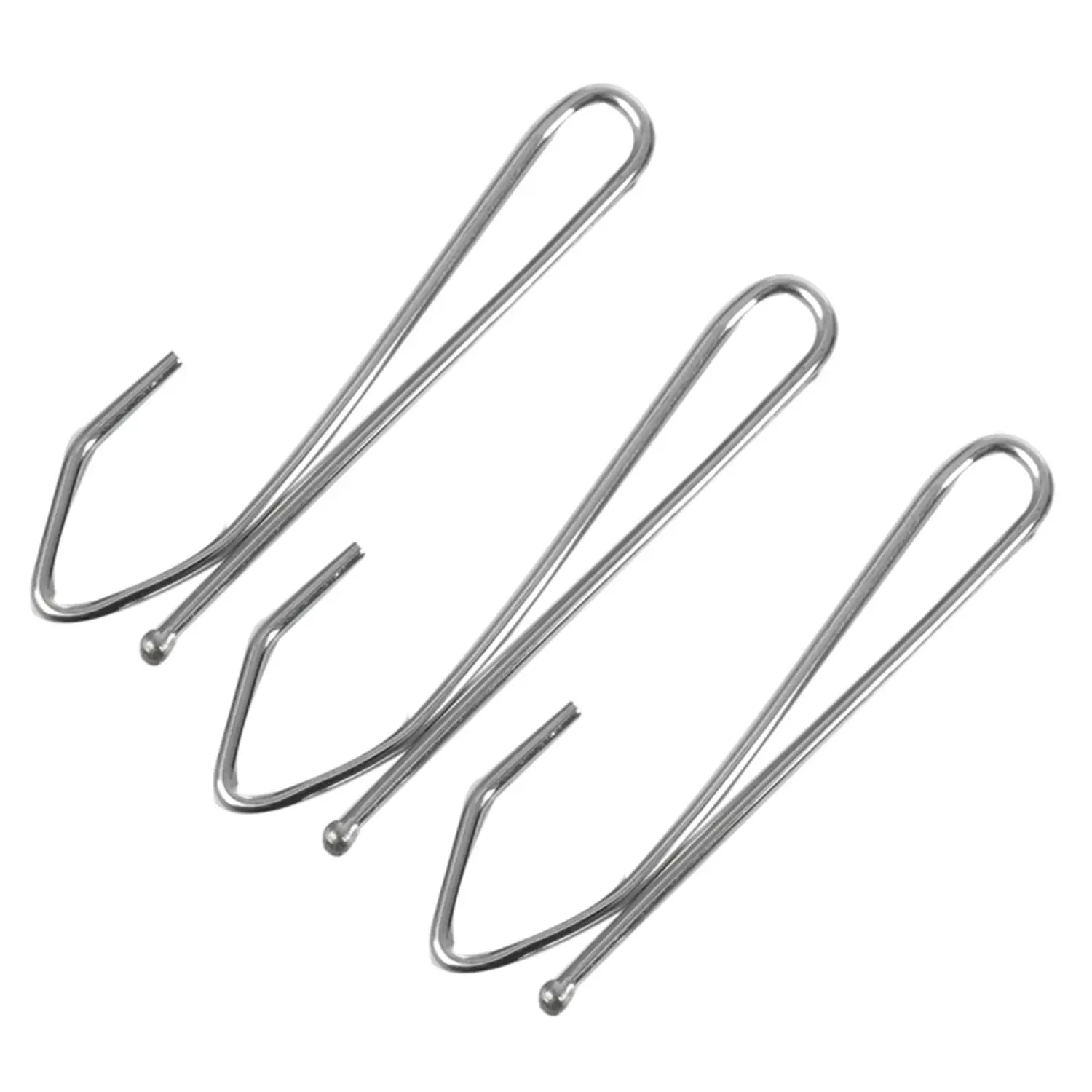 Único pitada janela tratamento, metal plissado cortinas, cortina ganchos, tom de prata, 20 pcs